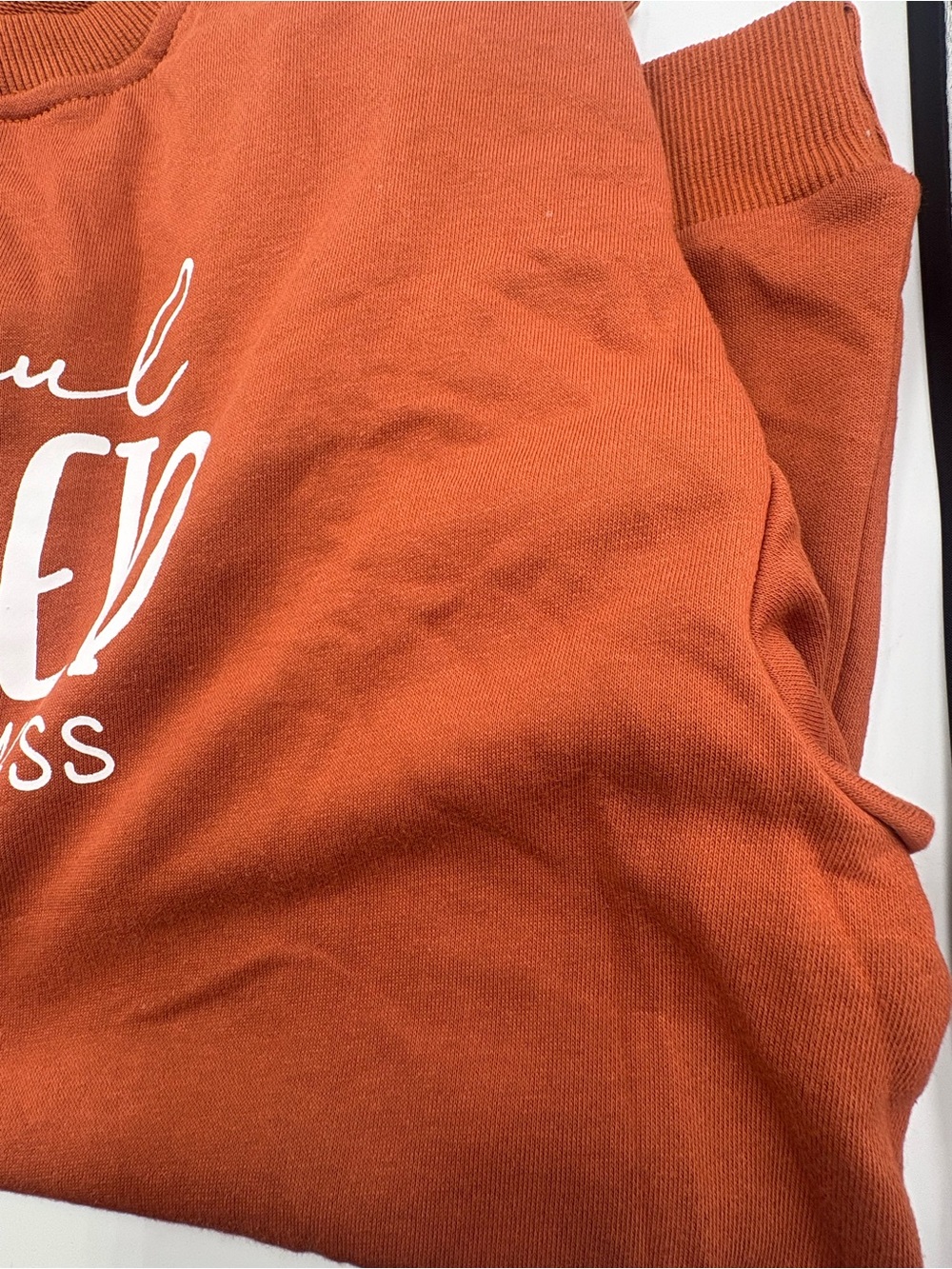 Rust colored Thankful Blessed Mess Sweatshirt L - Picture 5 of 6